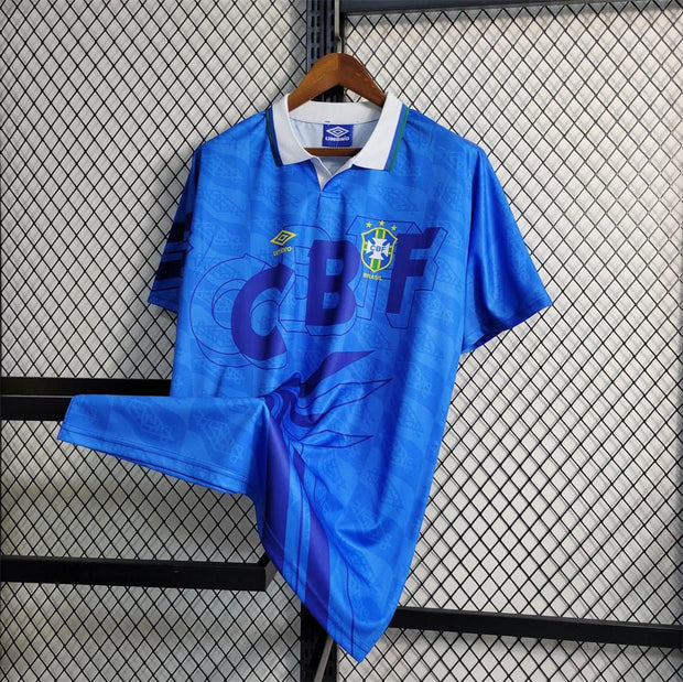 1992 Brazil Classic Blue Away Retro Football Shirts | Footballshirt.online - Footballshirt.online