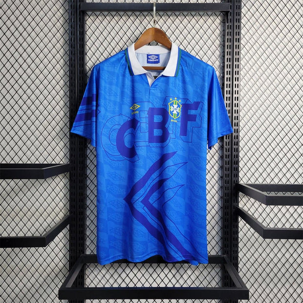1992 Brazil Classic Blue Away Retro Football Shirts | Footballshirt.online - Footballshirt.online