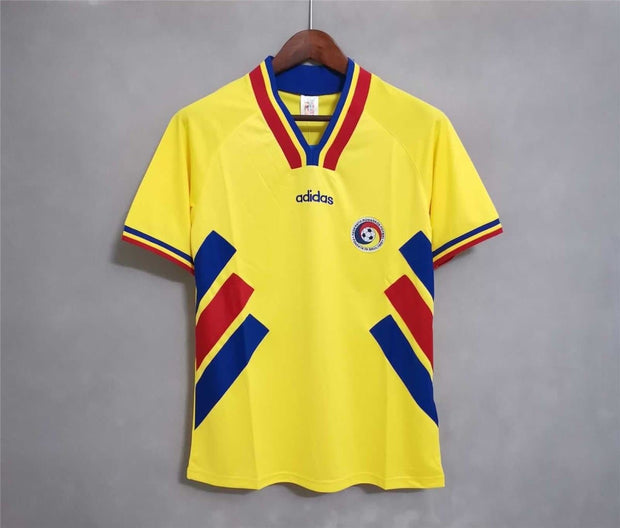 1994 Romania home yellow Retro | Footballshirt.online - Footballshirt.online