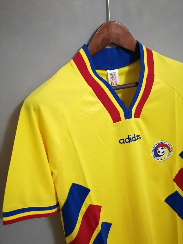 1994 Romania home yellow Retro | Footballshirt.online - Footballshirt.online