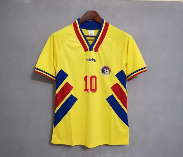 1994 Romania home yellow Retro | Footballshirt.online - Footballshirt.online