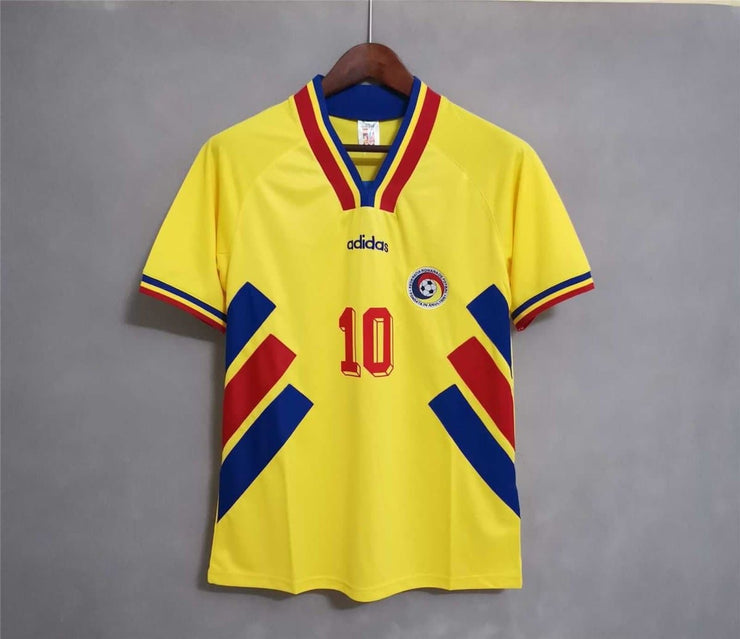 1994 Romania home yellow Retro | Footballshirt.online - Footballshirt.online