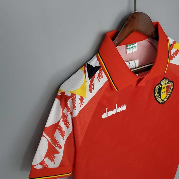 1995 Belgium red Home Retro Football Shirt| Footballshirt.online - Footballshirt.online