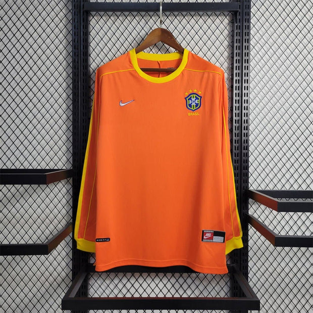 1998 Brazil Goalkeeper Nike Long Sleeve 10 Soccer Jersey| Footballshirt.online - Footballshirt.online