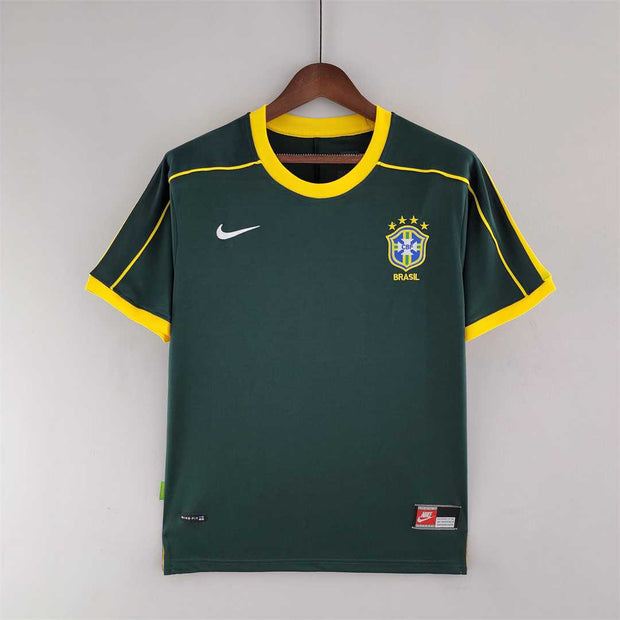 1998 Brazil Nike goalkeeper dark green 12 Retro Soccer Jerseys | Footballshirt.online - Footballshirt.online