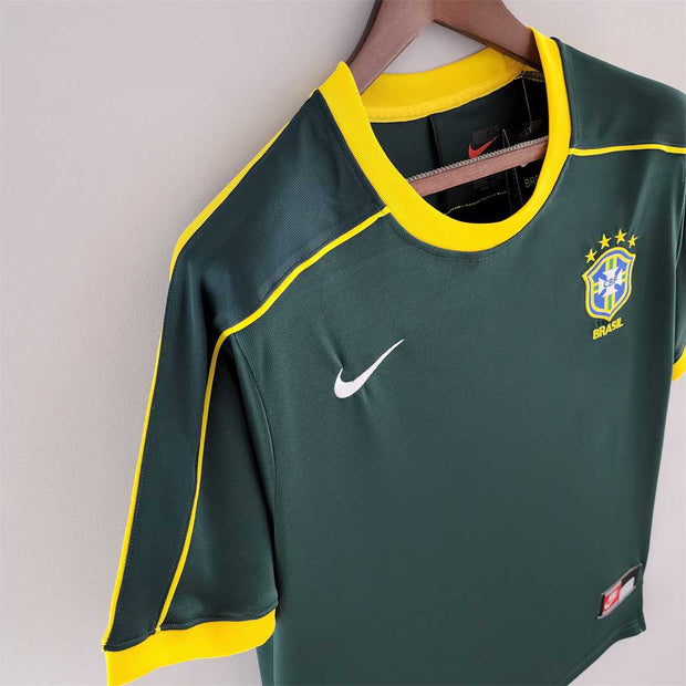 1998 Brazil Nike goalkeeper dark green 12 Retro Soccer Jerseys | Footballshirt.online - Footballshirt.online