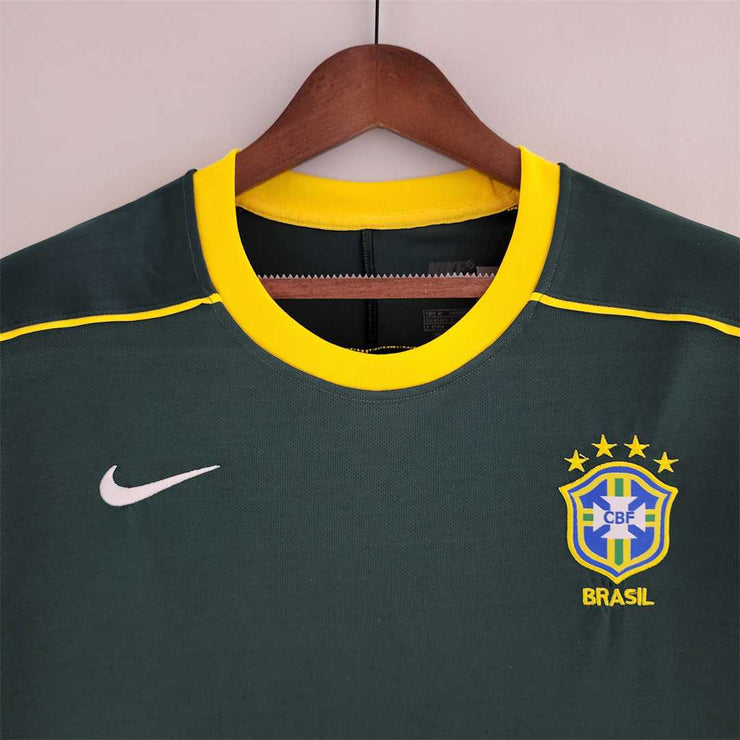 1998 Brazil Nike goalkeeper dark green 12 Retro Soccer Jerseys | Footballshirt.online - Footballshirt.online