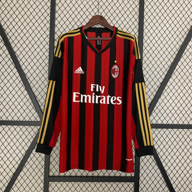 AC MILAN 2013 - 2014 HOME JERSEY LONG SLEEVED - Footballshirt.online