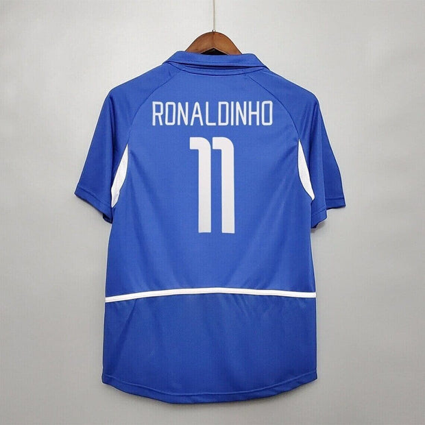 Brazil 2002 Ronaldinho 11 Away Retro Vintage | Footballshirt.online - Footballshirt.online