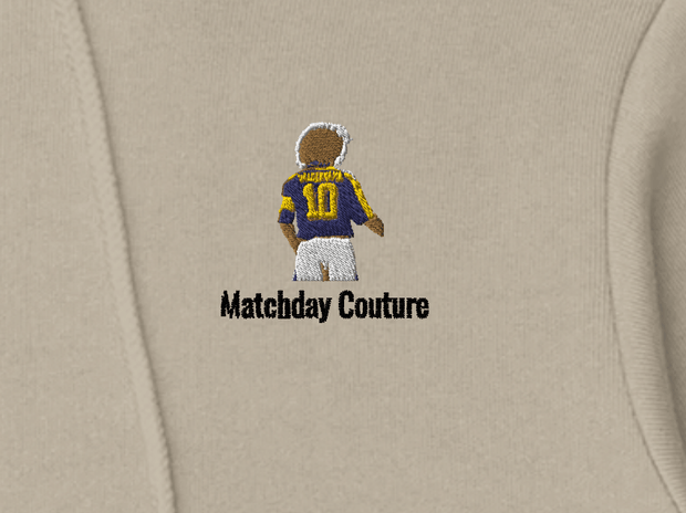 "Classic Valderrama" Embroidered Hoodie - Sand - Footballshirt.online