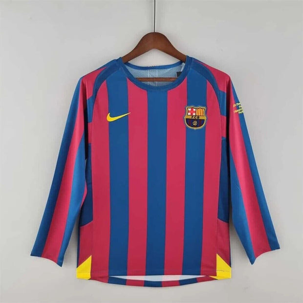 FC Barcelona 2005 - 2006 Final Champions League Iniesta Ronaldinho Home Retro - Footballshirt.online