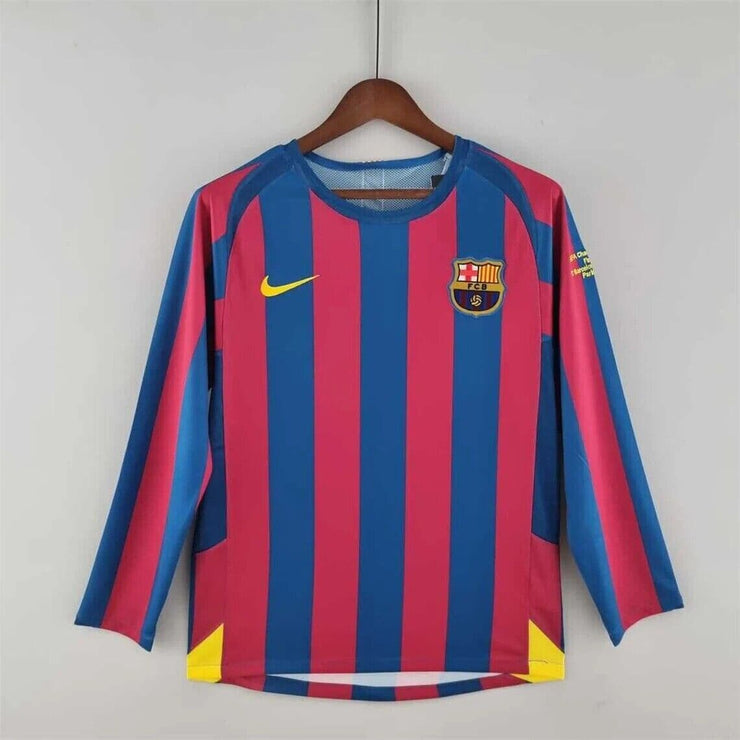 FC Barcelona 2005 - 2006 Final Champions League Iniesta Ronaldinho Home Retro - Footballshirt.online