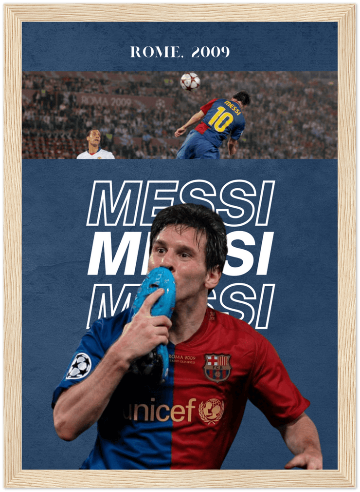 Leo Messi 2009 Champions Final Poster - Ready to Hang "A4"| Footballshirt.online - Footballshirt.online