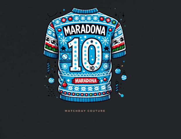 "Maradona Xmas Shirt" Sweatshirt - Exclusive 2024 Holiday| Footballshirt.online - Footballshirt.online