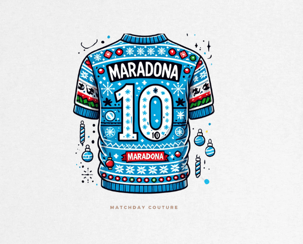 "Maradona Xmas" Tee - Exclusive 2024 Holiday - Footballshirt.online
