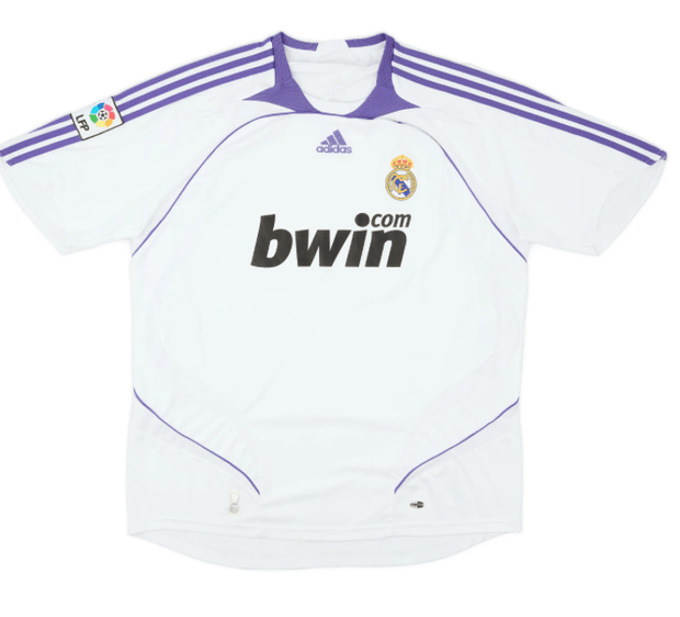Real Madrid 2007/08 (Home) w/ La Liga badge| Footballshirt.online - Footballshirt.online