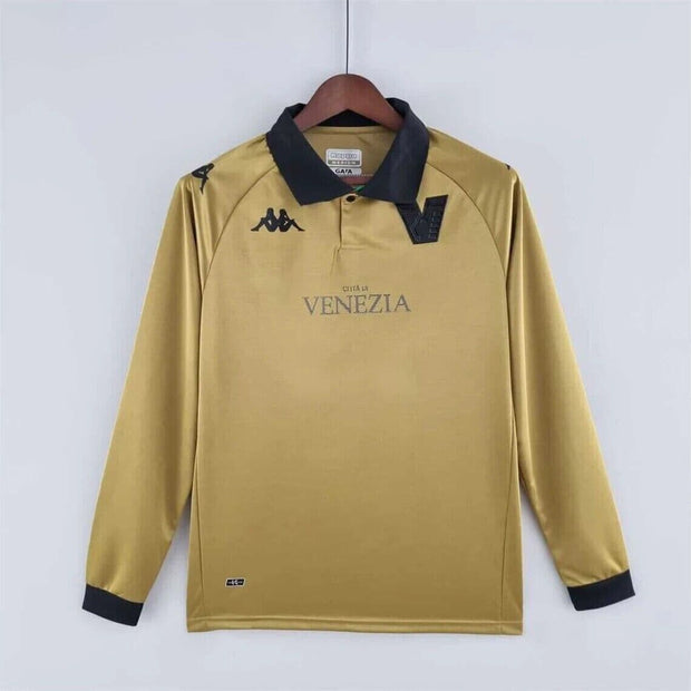 Venezia Away Gold 2021 - 2022 Long Sleeve Home Retro fc Soccer Jerseys - Footballshirt.online