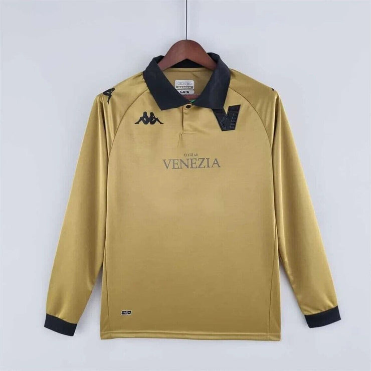 Venezia Away Gold 2021 - 2022 Long Sleeve Home Retro fc Soccer Jerseys - Footballshirt.online